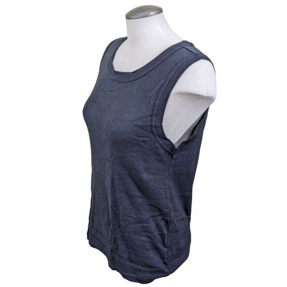 Tahari Womens Ribbed Tank Top Size XXL 18 Black Cotton Stretch Staple Essential - Picture 2 of 6